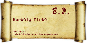 Borbély Mirkó névjegykártya